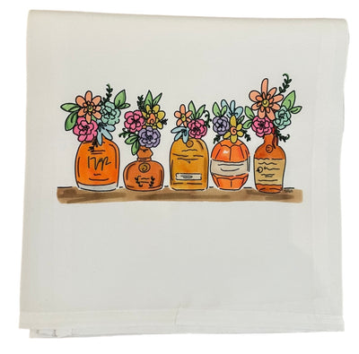 Bourbon Flower Vase Tea Towel - Does the front of your oven or dishwasher need a facelift?