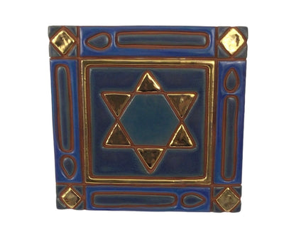 Star of David Mosaic Tile (large) - a beautifully adorned depiction of this religious symbol
