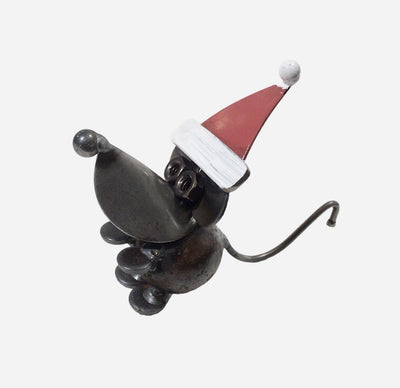 Up-cycled Metal Santa Mouse - Here comes Santa Mouse, here comes Santa Mouse...