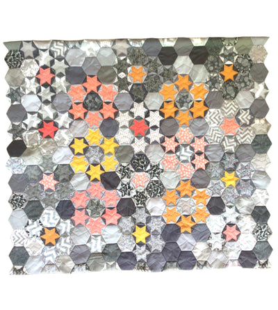 Quilted Wall Hanging "Stargazing" - A burst of starry color and creativity that is ready to transform your space!
