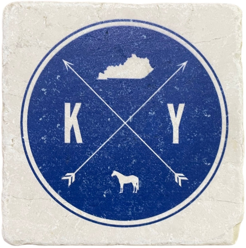 Kentucky Arrow Compass Marble Coaster