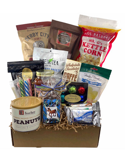 Kentucky Party Basket/Box - Whether you're celebrating a Caturday or hosting a birthday party, this basket has treats for all ages and tastebuds!
