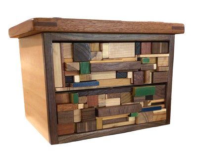 Two Drawer Art Box with Green and Blue accents - Whether you're stashing colored pencils or family jewelry, this box adds a pop of color to any room!