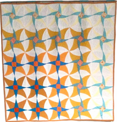 Quilt "Twisted Mariner's Compass" - A modern flair to a conventional quilting design.