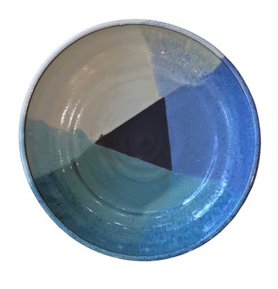 Multi-Glazed Ceramic Serving Bowl