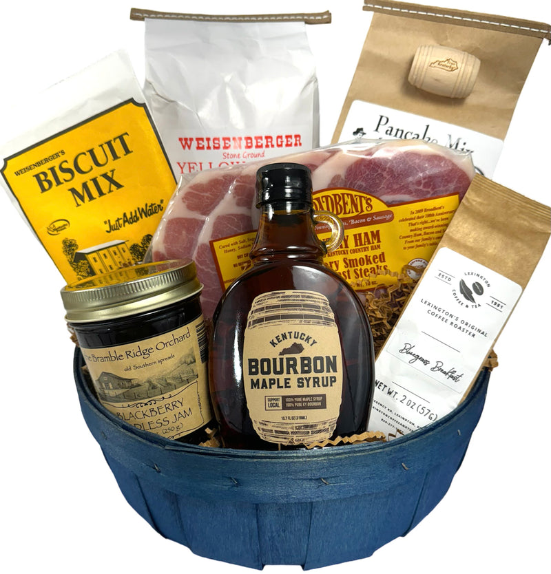 Bluegrass Breakfast Basket/Box - Give the gift of Southern Charm and hospitality with all the Kentucky-grown breakfast you can enjoy. It&