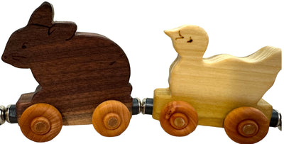 Wooden Animal Train Set - Thomas the Train can't compete with this!