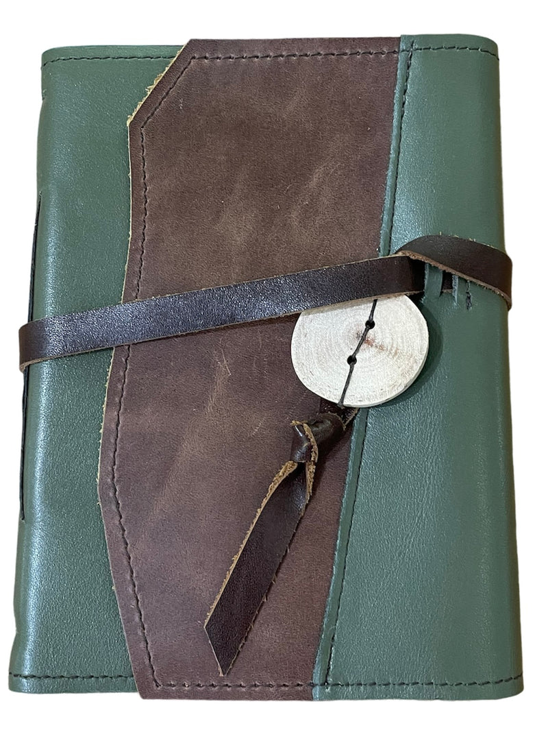 Leather Tie Journal with Wooden Closure
