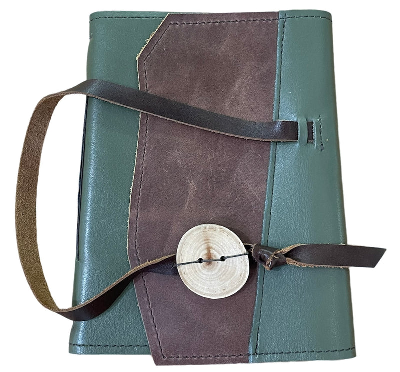 Leather Tie Journal with Wooden Closure