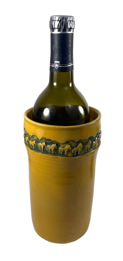 Yellow Horse Stamp Wine Bottle Holder