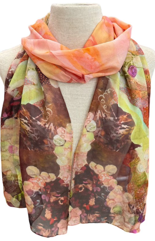 White Grapes Scarf- Wearable art reminiscent of a walk through your favorite vineyard