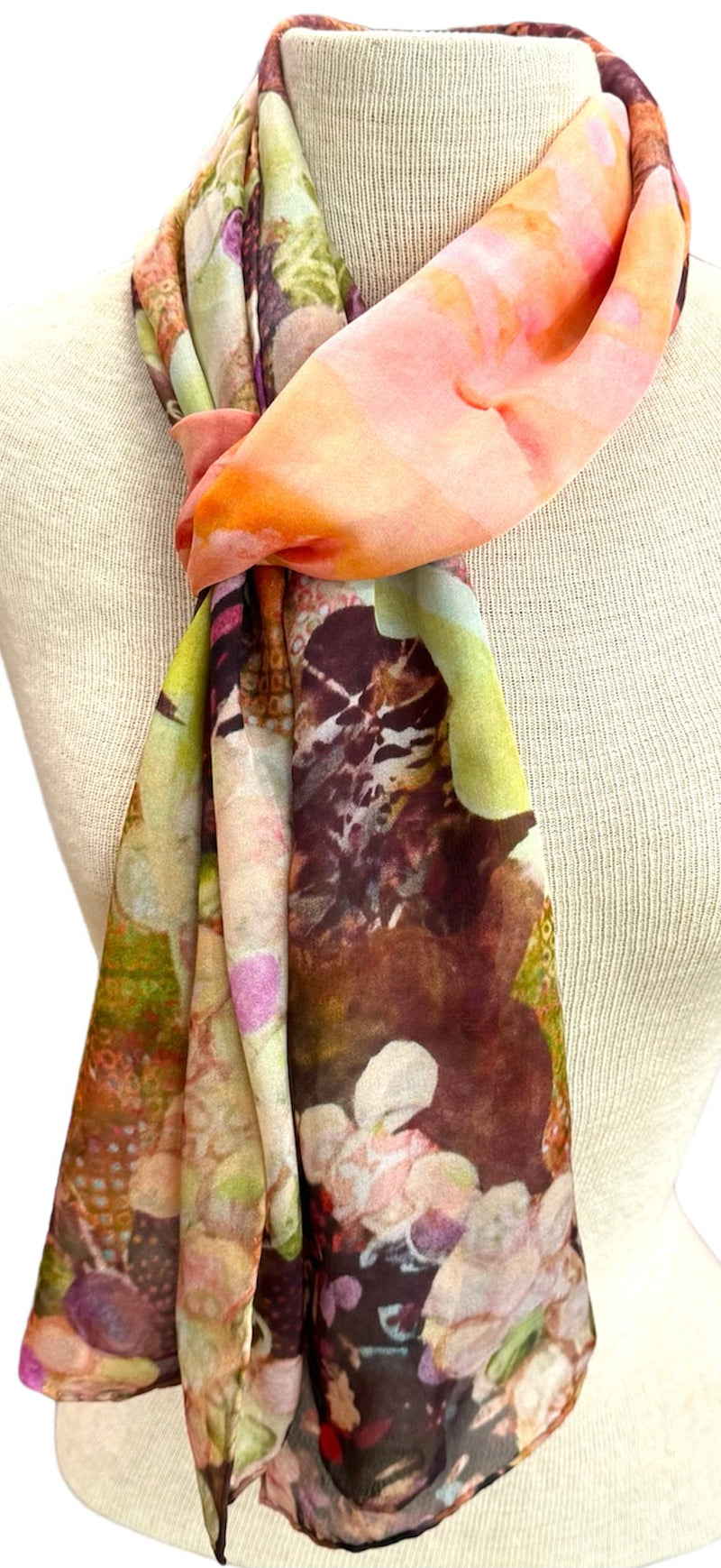 White Grapes Scarf- Wearable art reminiscent of a walk through your favorite vineyard