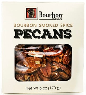Bourbon Smoked Spiced Pecans - the perfect decoration for your cheese trays and the best accompaniment to a bourbon cocktail!
