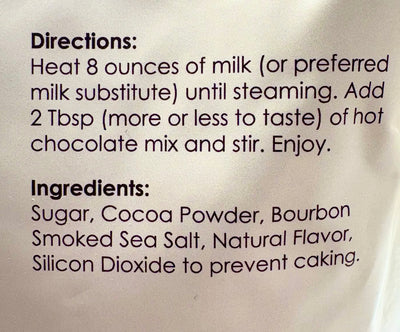 Bourbon Smoked Sea Salt Dark Hot Chocolate Mix - The hot chocolate mix for grown ups