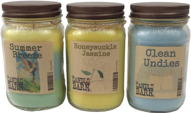 Candle Barn Co. Mason Jar Candle - Add some fun to your water closet or front porch with your favorite scents!