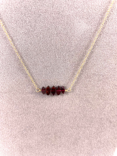 Maroon and Gold Chained Necklace