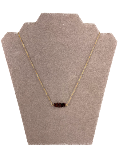 Maroon and Gold Chained Necklace