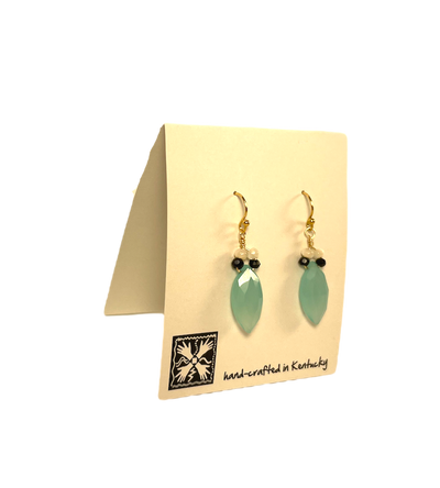 Teal Tear Drop Earrings