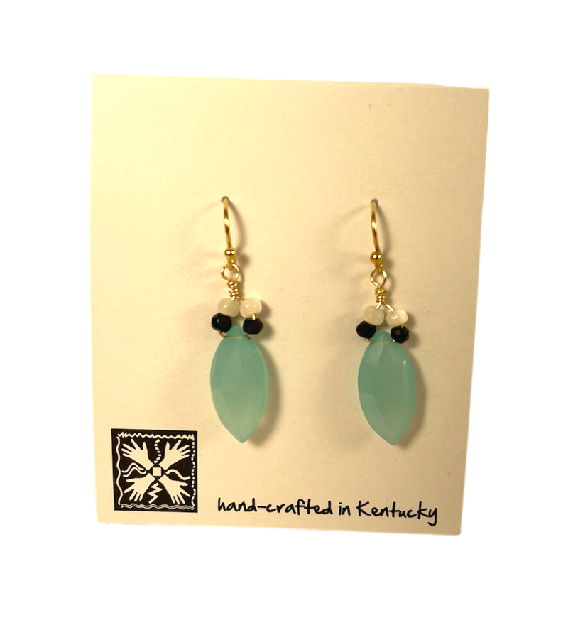Teal Tear Drop Earrings