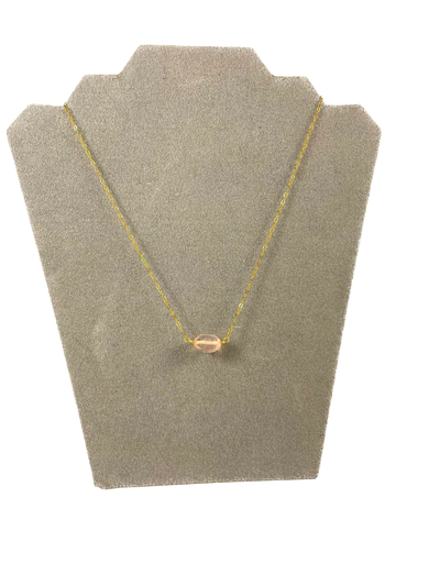 Rose Quartz Necklace with Gold Chain