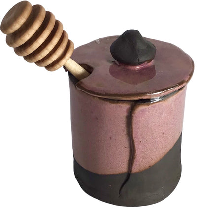 Ceramic Honey Jar with wooden swirl stick