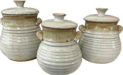 Ceramic Canister Set - This trio is handcrafted from stoneware in Western Kentucky.